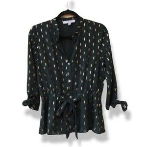 Sweet Rain Green and Gold Blouse